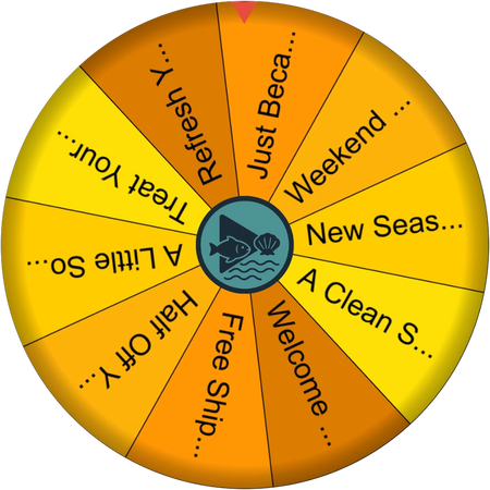 A wheel of coupon codes for a short campaign