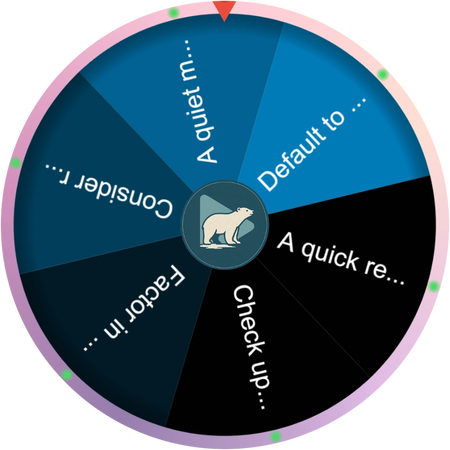 A quiet wheel for a tense room