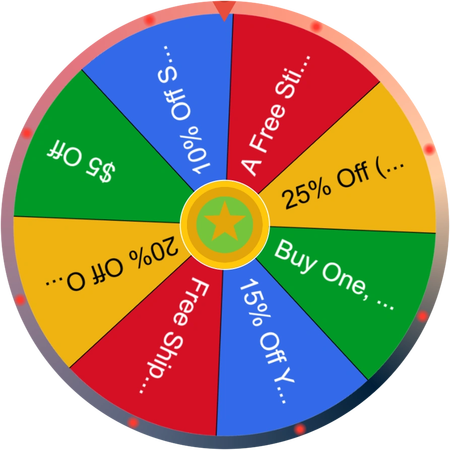 A wheel of coupon codes for the launch