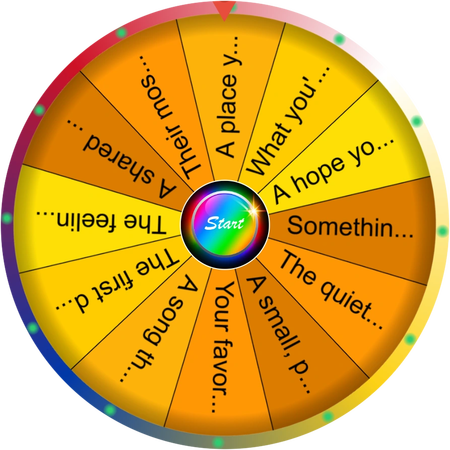 A quiet moment with the love question wheel
