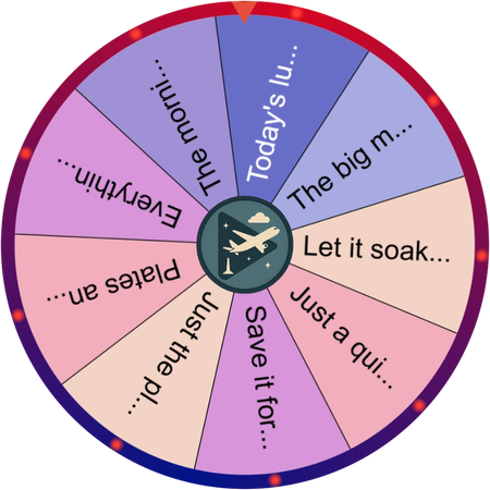 A quiet moment with the dishes wheel