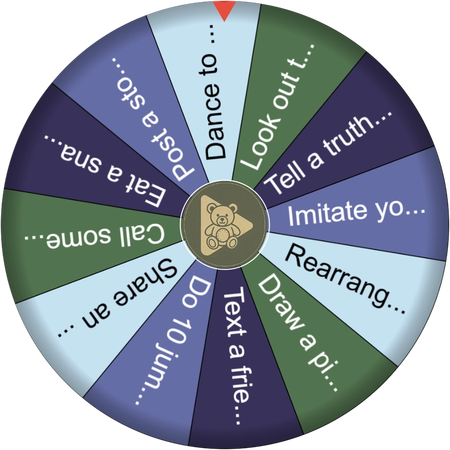 A truth or dare wheel for the quiet night