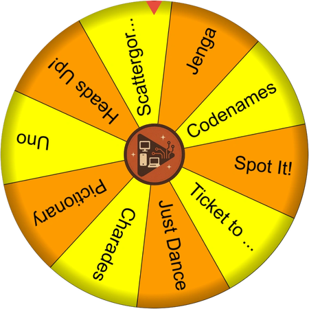 A quiet evening with the family game wheel